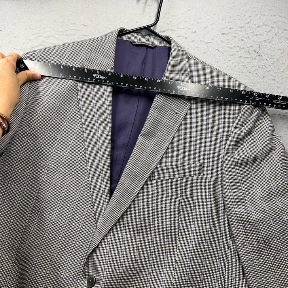 Jack Victor Exclusive Collection Houndstooth Wool Silk Blazer 46L Canada 2487